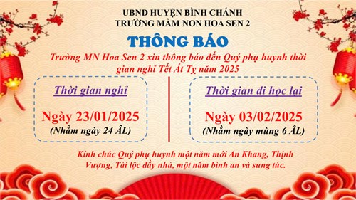 Thông báo nghỉ Tết Nguyên Đán 2025