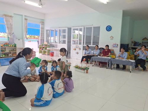 Chuyên đề trường phát triển ngôn ngữ cho trẻ 3-4 tuổi. đề tài  kể truyện  chú thỏ tinh khôn  tại lớp mầm 1, do cô kim dung thực hiện