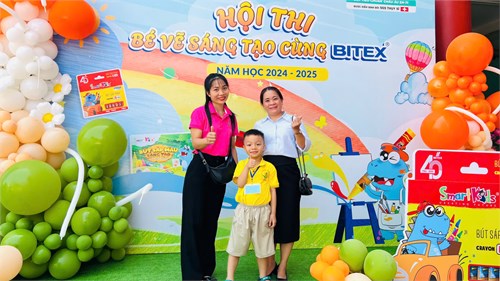 Các bé Trường Mầm non Hướng Dương 2 tham gia Hội thi:  Bé vẽ sáng tạo cùng Bitex cấp huyện 