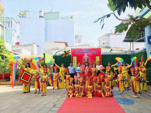 Trường mầm non hương sen tưng bừng tổ chức lễ hội giỗ tổ hùng vương