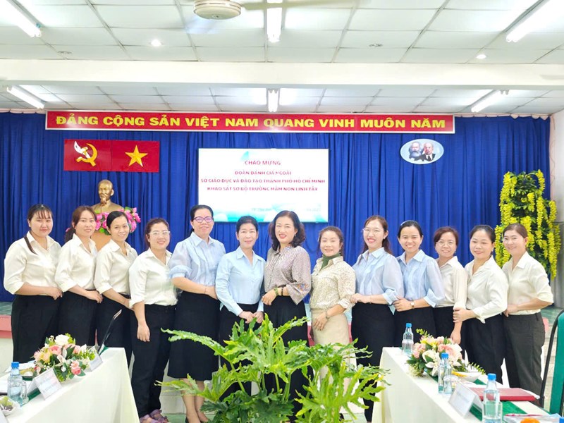 Trường mầm non Linh Tây đón đoàn đánh giá ngoài Sở Giáo dục và đào tạo Tp Hồ Chí Minh về  khảo sát sơ bộ nhà trường