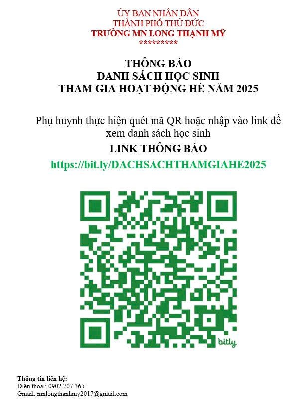 Danh sách đăng ký tham gia Hè 2025