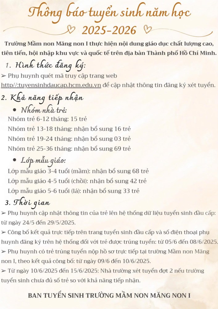 Thông báo tuyển sinh