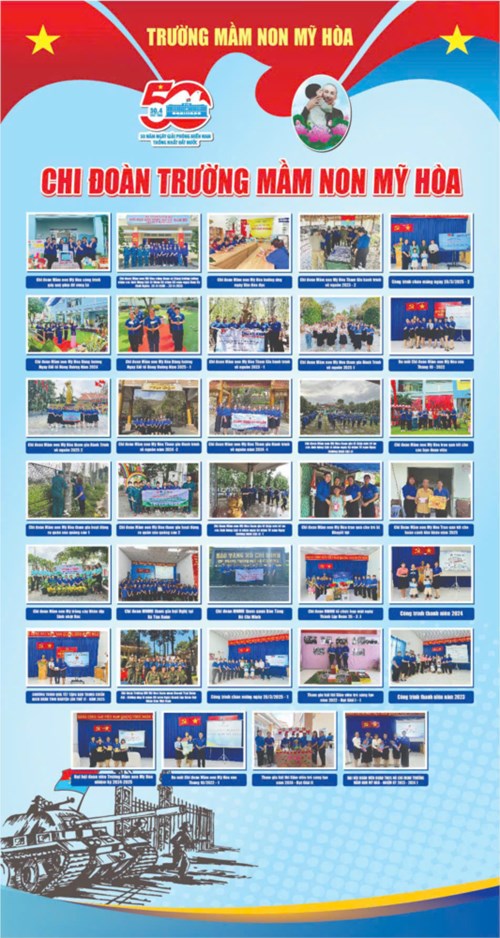 Chi đoàn Trường MN Mỹ Hoà thực hiện công trình Chào mừng Kỉ niệm 50 năm Ngày Giải Phóng Miền Nam (30/4/1975-30/4/2025)