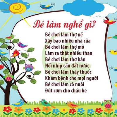 Bài thơ Bé làm nghề gì