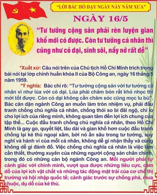 Lời Bác dạy ngày 16 tháng 05 năm 2025
