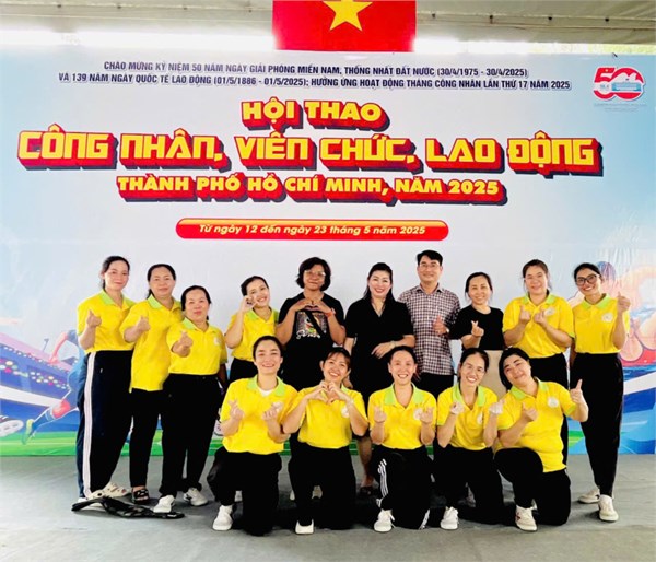 Công đoàn viên Trường Mầm non Nguyễn Thái Bình tham gia Hội thao công nhân viên chức - Người lao động Thành phố Hồ Chí Minh năm 2025.