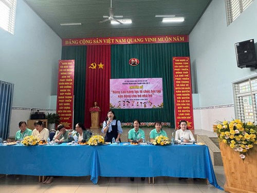 Trường Mầm non Phạm Văn Cội 2 tổ chức chuyên đề cấp huyện  Nâng cao năng lực tổ chức bài tập vận động cho trẻ nhà trẻ 