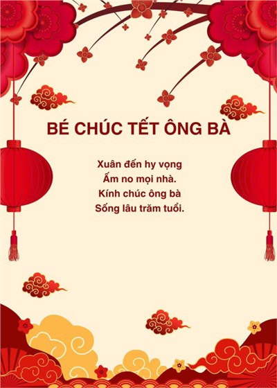 Trường MN Phú Hòa Đông - Bài thơ: Bé chúc Tết ông bà