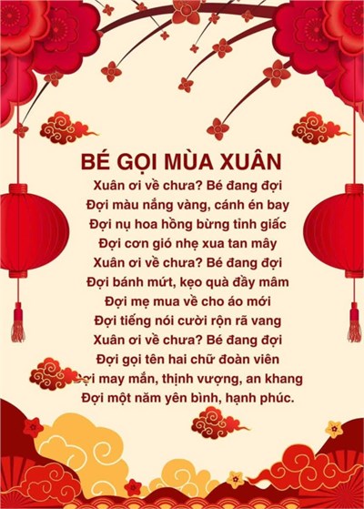 Trường MN Phú Hòa Đông - Bài thơ: Bé gọi mùa xuân