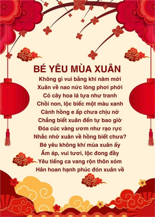 Trường MN Phú Hòa Đông - Bài thơ: Bé yêu mùa xuân