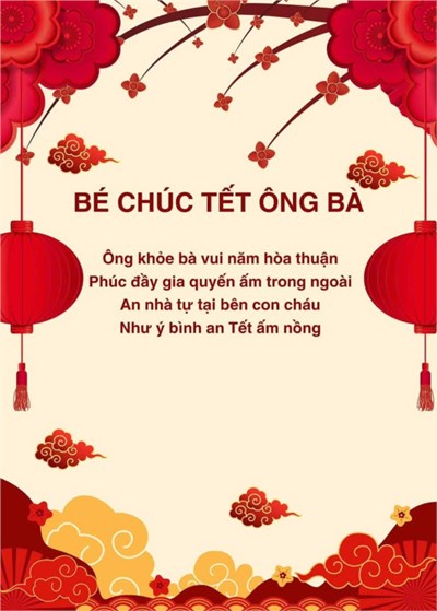 Trường MN Phú Hòa Đông - Bài thơ: Bé chúc Tết ông bà