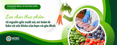 Tháng hành động vì an toàn thực phẩm 2025 (15/4/2025 đến 15/5/2025) : “Bảo đảm an toàn thực phẩm, trong đó chú trọng an toàn thực phẩm bếp ăn tập thể, dịch vụ ăn uống và thức ăn đường phố”.