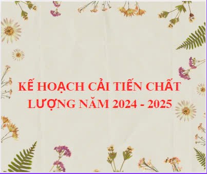 Kế hoạch cải tiến chất lượng giáo dục năm 2024_2025