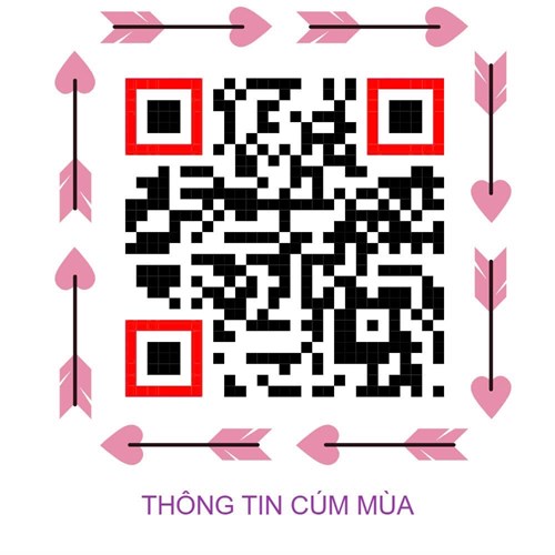 Mã QR thông tin về bệnh cúm mùa (bao gồm các infographic tổng hợp về hiểu biết chung, dấu hiệu cảnh báo, triệu chứng nghiêm trọng và các biện pháp phòng chống bệnh cúm mùa).