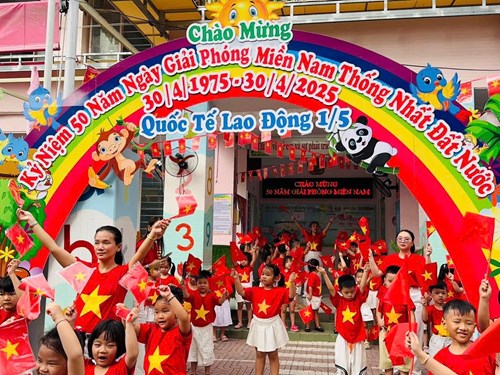 Trường Mầm non Phường 13, Quận 10 CHÀO MỪNG KỶ NIỆM 50 NĂM GIẢI PHÓNG MIỀN NAM THỐNG NHẤT ĐẤT NƯỚC (30/4/1975 - 30/4/2025)