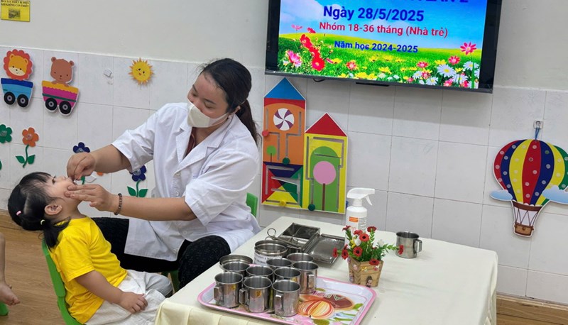 Các bé nhóm 18 - 36 tháng uống vitamin a đợt 1 năm 2025