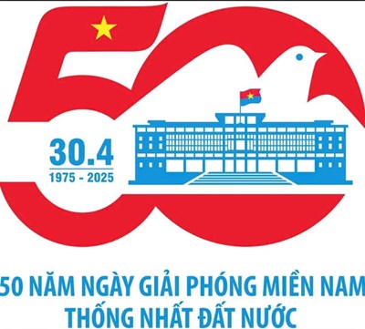 Mẫu biểu trưng (logo) Lễ Kỷ niệm 50 năm Ngày Giải phóng miền Nam, thống nhất đất nước (30/4/1975 - 30/4/2025).