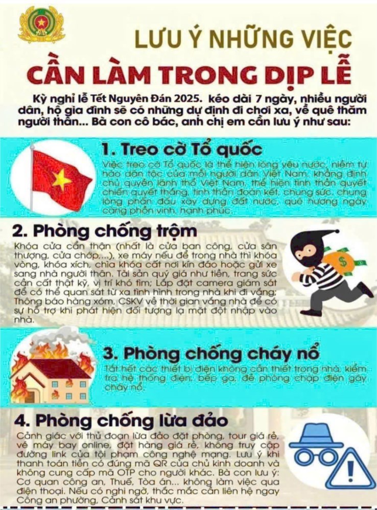 Lưu ý những việc cần làm trong dịp lễ