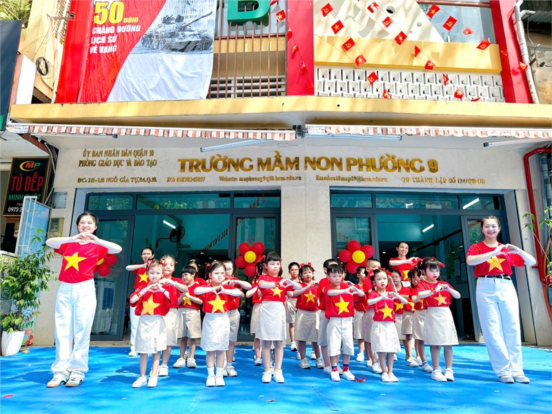 Trường Mầm non Phường 9 hưởng ứng Kỷ niệm 50 năm Ngày Giải phóng miền Nam thống nhất đất nước (30/4/1975 - 30/4/2025)