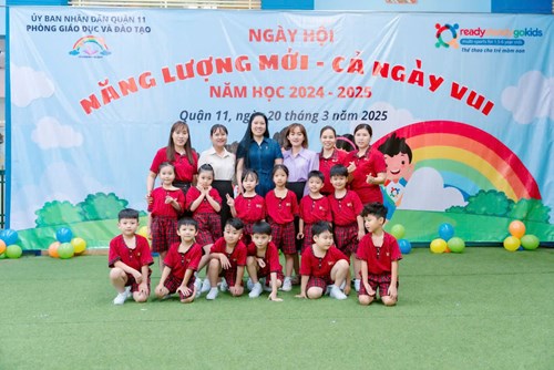 Trường Mầm non Quận 11 chúc mừng Đội Gokid 5-6 tuổi đạt giải I - Hội thi “Năng lượng mới cả ngày vui” cấp Quận năm học 2024-2025.