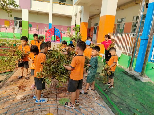Thu hoạch đầu Xuân Ất Tỵ 2025 của cô và trò trường Mầm non Rạch Chiếc.