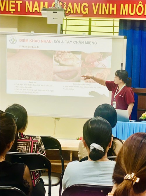 Nâng cao nhận thức – truyền thông phòng chống bệnh sởi, tay chân miệng tại trường mầm non rạng đông 8