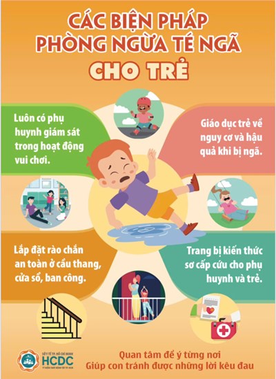 Trường Mầm non Rạng Đông Quận 6 tuyên truyền  Các biện pháp phòng ngừa té ngã cho trẻ .