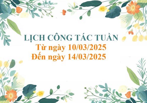 Lịch Công Tác Tuần