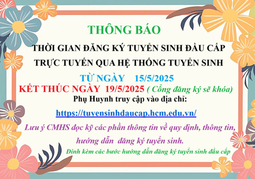 V/v Hướng dẫn tuyển sinh đầu cấp năm học 2025 - 2026