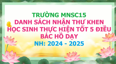  Gương điển hình học sinh thực hiện tốt 5 điều Bác Hồ dạy 