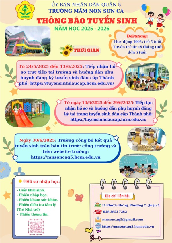 Thông báo Tuyển sinh năm học 2025 - 2026
