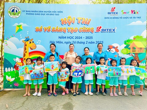 Học sinh Trường Mầm non Tân Hòa tham gia Hội thi  Bé vẽ sáng tạo cùng Bitex  năm học 2024 - 2025.