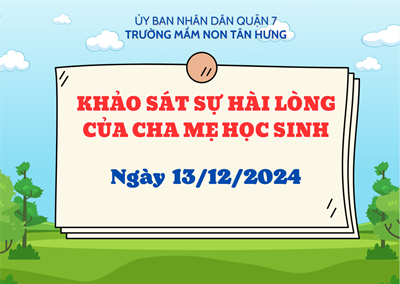 Công khai khảo sát sự hài lòng của Cha mẹ học sinh
