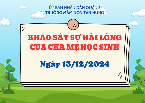 Công khai khảo sát sự hài lòng của Cha mẹ học sinh