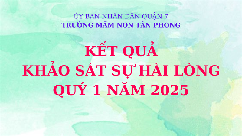 Kết quả khảo sát sự hài lòng quý 1 năm 2025
