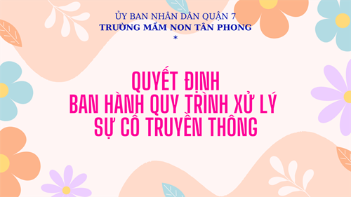 Quyết định
ban hành quy trình xử lý 
sự cố truyền thông