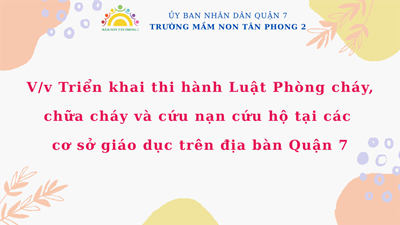 V/v Triển khai thi hành Luật Phòng cháy, chữa cháy và cứu nạn cứu hộ tại các 
cơ sở giáo dục trên địa bàn Quận 7