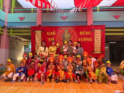 Trường Mầm non Thỏ Ngọc long trọng tổ chức Lễ Giỗ Tổ Hùng Vương năm 2025