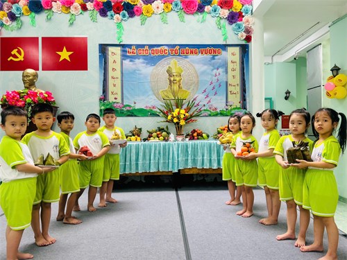 Trường Mầm non Thủy Tiên 1 tổ chức ngày hội “Giỗ Tổ Hùng Vương mùng 10/3”
