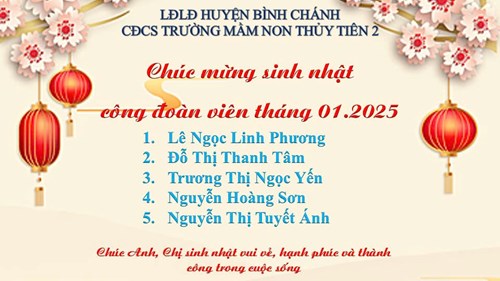 Chúc mừng sinh nhật Công đoàn viên tháng 1/2025