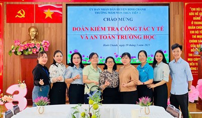 Sáng ngày 19/3/2025 Trường Mầm non Thủy Tiên 2 đoán đoàn kiểm tra y tế và an toàn trường học năm học 2024-2025