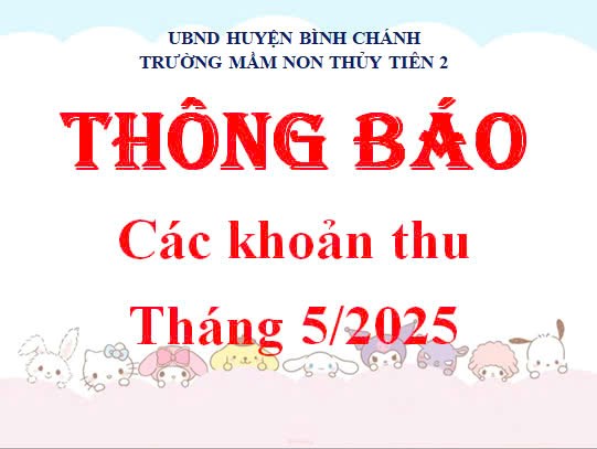 Thông báo các khoản thu tháng 5/2025