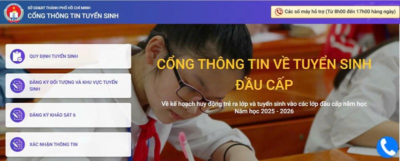 Hướng dẫn thực hiện tuyển sinh trực tuyến trên Cổng tuyển sinh Thành phố năm học 2025 - 2026