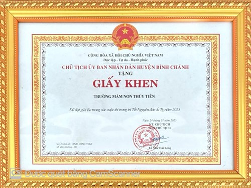 Trường Mầm non Thủy Tiên đạt giải Ba Hội thi trang trí cơ quan, đơn vị và thực hiện không gian thờ cúng Tết Ất Tỵ năm 2025
