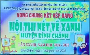 Học sinh tham gia Hội thi Nét vẽ xanh huyện Bình Chánh lần thứ XXVIII năm học 2024-2025