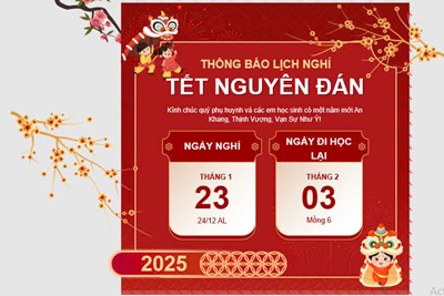Thông báo thời gian nghỉ và lịch trực tết nguyên đán