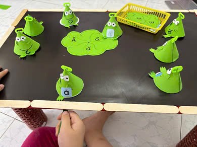 Trò chơi:   Ếch tìm chữ cùng tên. 
