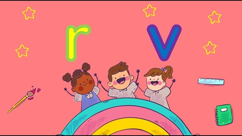 BÉ LÀM QUEN CHỮ R - V (Lá 1)