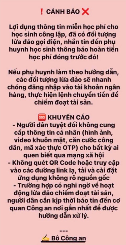 Tuyên truyền đến cha mẹ trẻ cảnh báo lừa đảo